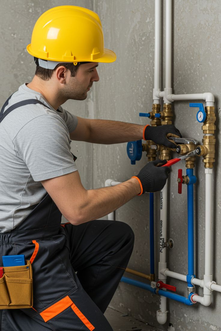 Encanador trabalhando